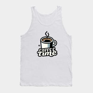 cup of coffee with text coffee time Tank Top